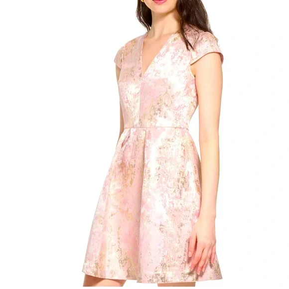 Vince Camuto Dresses Petite Capsleeve Jacquard Fit Flare Dress